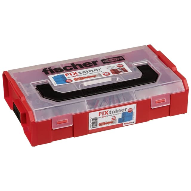 fischer L-Boxx Mini DuoPower, 210-teiliges Dübelset, 6-10 mm Durchmesser, 30-50 mm Länge, für Profis und Heimwerker, universeller Einsatz - optimal für unbekannte Untergründe DuoPower L-Boxx Mini