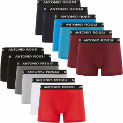 ANTONIO ROSSI 12er-Pack Herren-Boxer-Hipster - Herren-Boxershorts Multipack mit elastischem Bund L Hell Sortiert