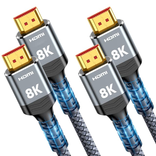SNOWKIDS HDMI 2.1 Kabel 8K 3Meter (2 Stück), 2.1 48Gbps Highspeed 8K@60Hz HDMI Kabel 4K@120Hz 7680P, für PS5 Konsole, DTS: X, HDCP 2.2&2.3, HDR 10, eARC, Kompatibel mit HDTV 3M 2Pack