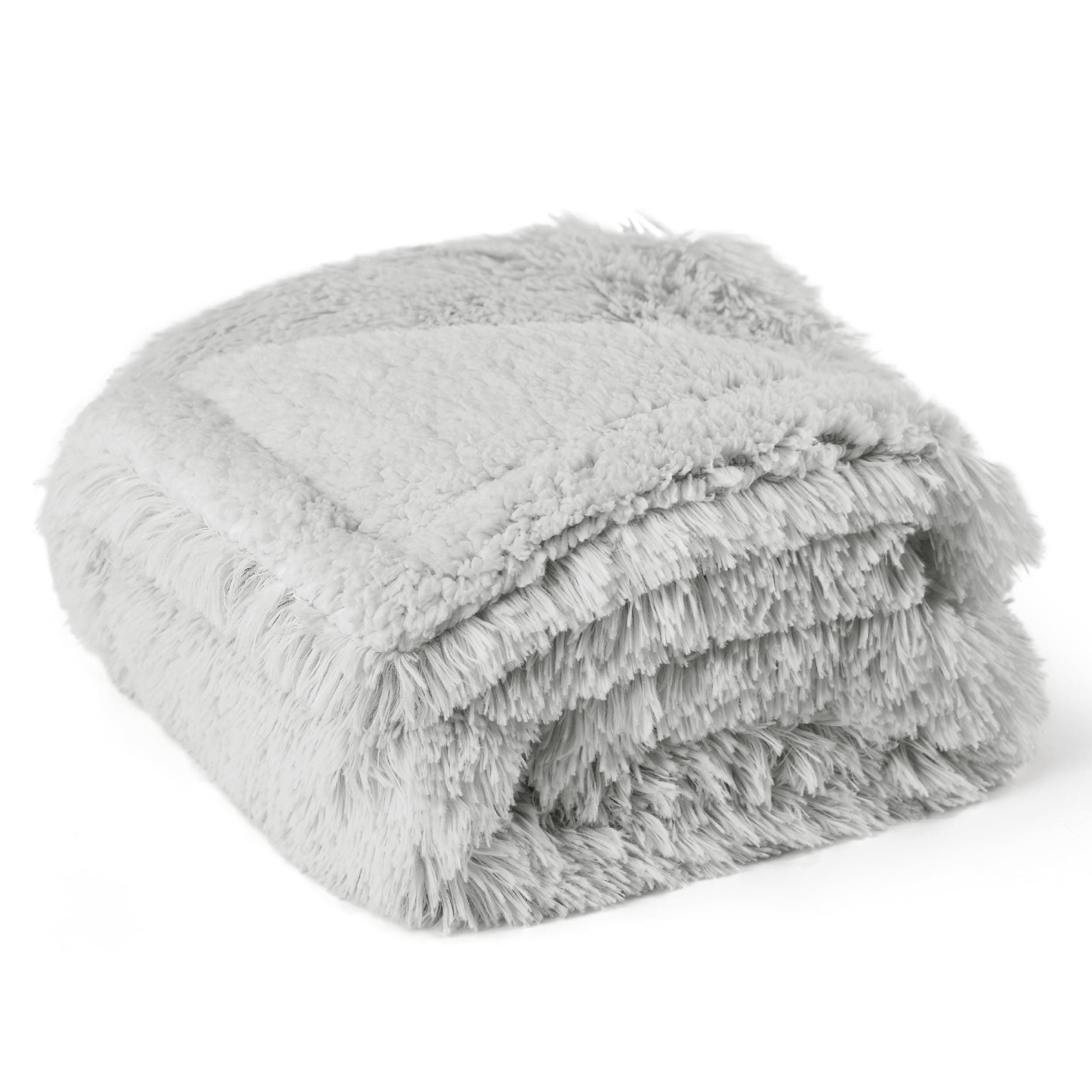 BEDSURE wasserdichte Hundedecke für mittelgroße Hunde - 80 x 100 cm Langer Plüsch Hundedecke waschbar, Haustier Decke flauschig und weich, Schutzdecke Hundesofa, Katzendecke für Katzen, Hellgrau M(80x100cm) Hellgrau