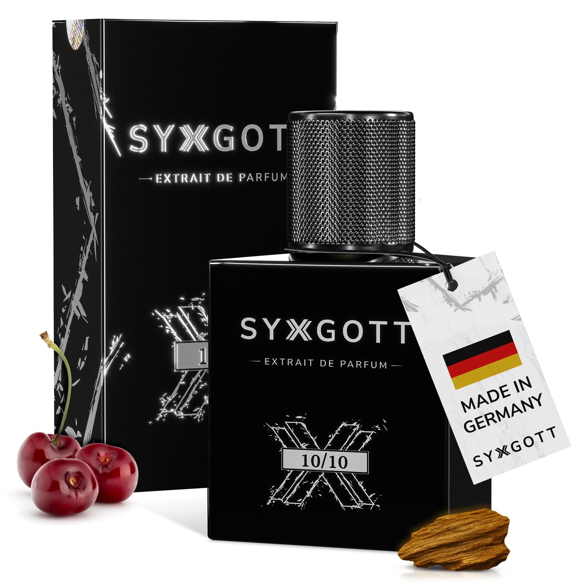 SYXGOTT 10/10 Männerparfum mit Pheromon Öl | Extrait de Parfum für Herren | Parfumprobe inklusive | Oud, Kirsche, intensiv | perfekter Sommerduft