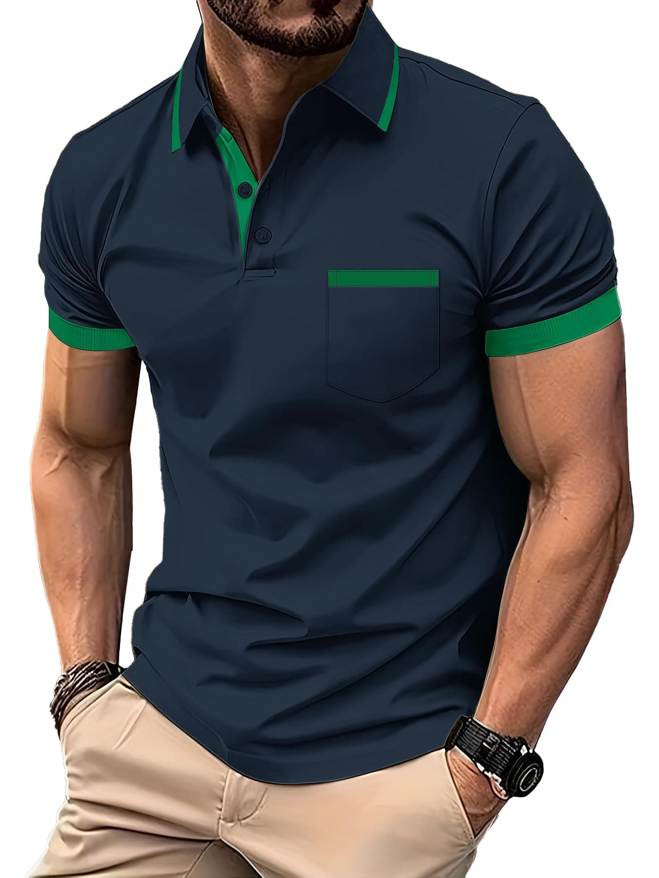 zitysport Poloshirt Herren Kurzarm Shirt Atmungsaktives Golf Polo Shirt Männer Sommer Shirts Sport Basic Slim Fit Tshirt mit Brusttasche Polohemd