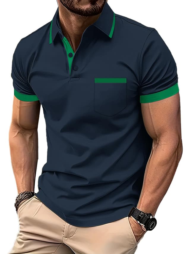 zitysport Poloshirt Herren Kurzarm Shirt Atmungsaktives Golf Polo Shirt Männer Sommer Shirts Sport Basic Slim Fit Tshirt mit Brusttasche Polohemd
