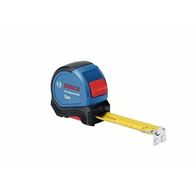 Bosch Professional 5m Maßband (Einhandbedienung, Gürtelklemme, Magnethaken, 2 Stopp-Tasten, 27 mm Nylon-Stahlband, inkl. Blister) - Amazon Exclusive Set 5 m