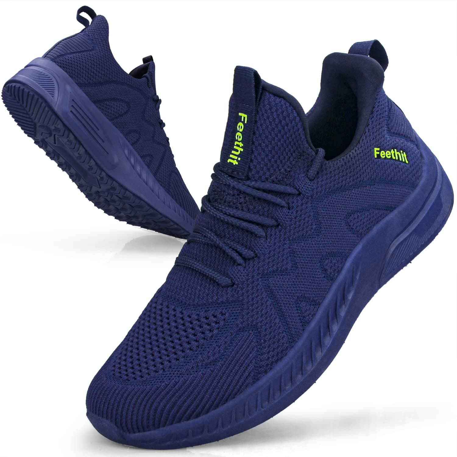 Feethit Sneaker Herren Schuhe Sportschuhe Laufschuhe Turnschuhe Herren Tennis Fitness Jogging Walkingschuhe Leichtgewichts Atmungsaktiv Freizeit Straßenlaufschuhe Schlüpfen Schuhe 44 EU Dunkelblau