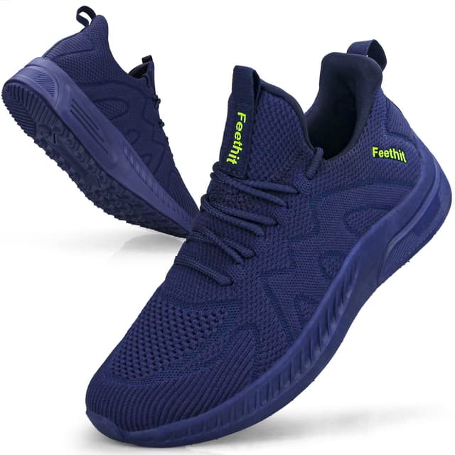 Feethit Sneaker Herren Schuhe Sportschuhe Laufschuhe Turnschuhe Herren Tennis Fitness Jogging Walkingschuhe Leichtgewichts Atmungsaktiv Freizeit Straßenlaufschuhe Schlüpfen Schuhe 44 EU Dunkelblau