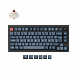 Keychron V1 Max Custom Wirless Mechanische Tastatur,2.4 GHz/Bluetooth/Kabelgebunden 3-Mode 82 Tasten RGB QMK/VIA Programmierbare Makros, Hot-Swap Gateron Brauner Schalter für Mac Windows Braun Switch