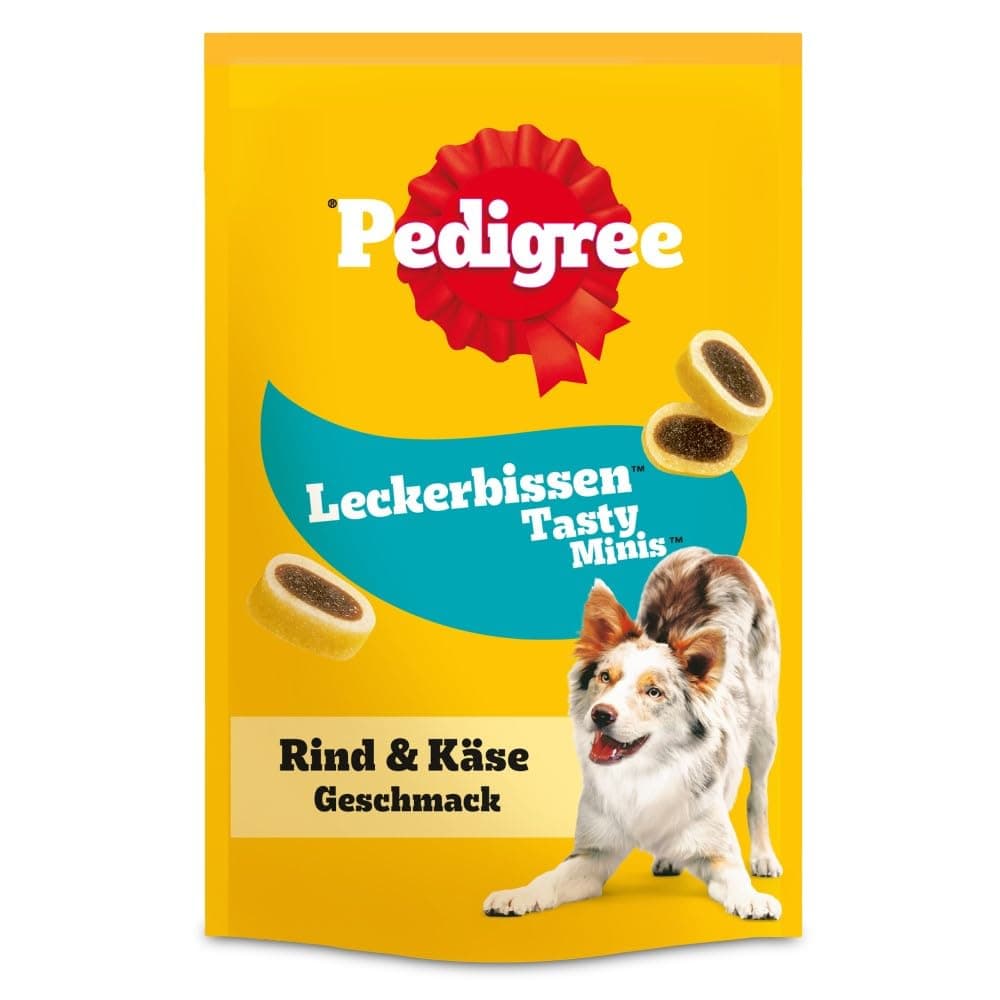 Pedigree Leckerbissen Mini-Happen Hundesnacks, 6er Pack (6 x 140 g) Käse & Rind 840 g (1er Pack)
