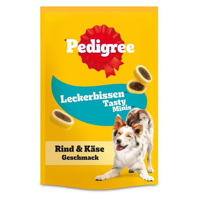 Pedigree Leckerbissen Mini-Happen Hundesnacks, 6er Pack (6 x 140 g) Käse & Rind 840 g (1er Pack)