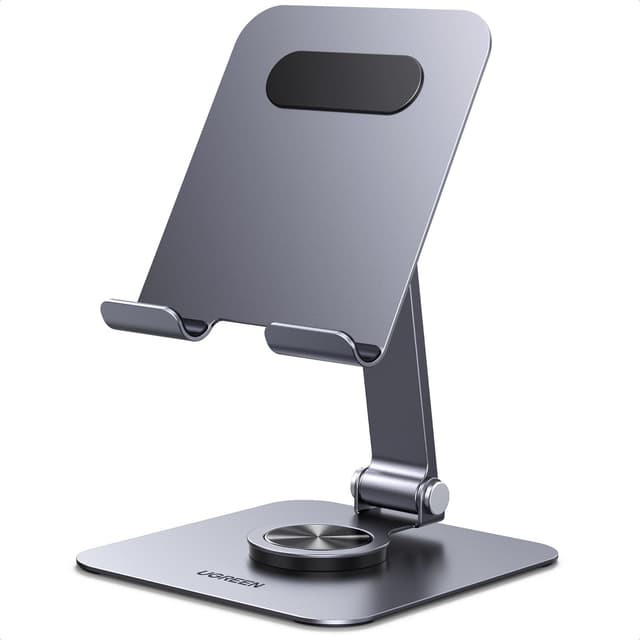 UGREEN Tablet Ständer 360°Drehbar, Tablet Halterung Tisch Verstellbar, iPad Ständer Eisen Kompatibel mit iPad 10th 10.9 Pro/Air 13 11 12.9 Mini 7 Galaxy iPhone 16 Alle Geräte von 4-13 Zoll