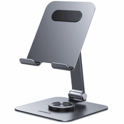 UGREEN Tablet Ständer 360°Drehbar, Tablet Halterung Tisch Verstellbar, iPad Ständer Eisen Kompatibel mit iPad 10th 10.9 Pro/Air 13 11 12.9 Mini 7 Galaxy iPhone 16 Alle Geräte von 4-13 Zoll
