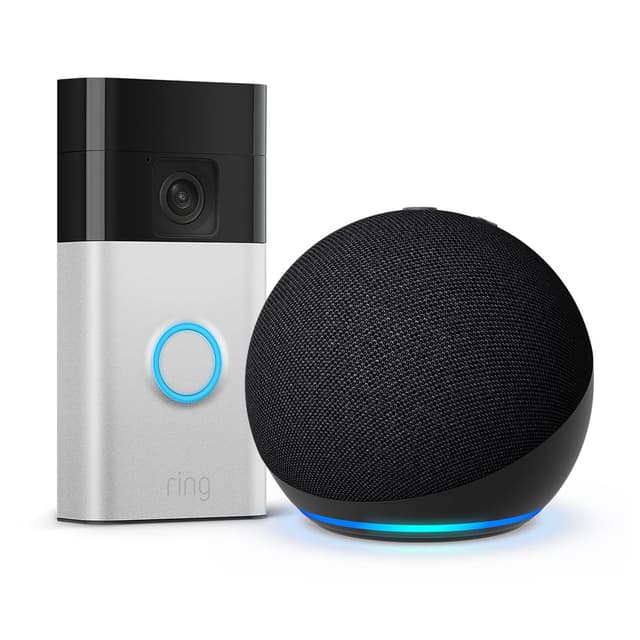 Echo Dot (Neueste Generation) + Ring Akku-Videotürklingel (Battery Video Doorbell) (2024)