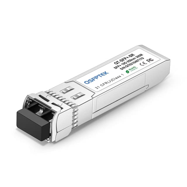 QSFPTEK 10G SFP+ Modul 10GBASE-SR 850nm 300M DDM Multimode LC SFP+ Transceiver Kompatibel für Arista SFP-10G-SR 10GBase-SR: 300m for Arista