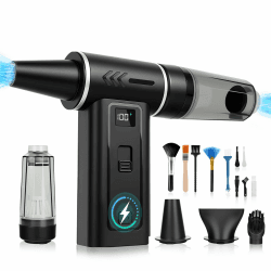 HERBYD 2-in-1 Elektrische Staubgebläse & Staubsauger 180000 U/min, 100-Stufen Air Duster - 8000mAh Akku Gebläse Druckluft mit Digital Display for PC, Keyboard, Home & Car Cleaning Angebot bei HelloDeals