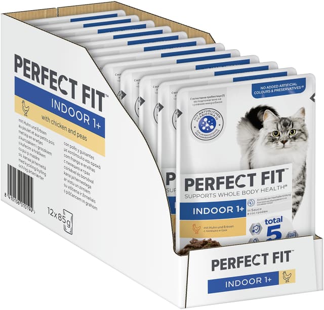 PERFECT FIT™ Katze Portionsbeutel Indoor mit Huhn 12 x 85g Huhn 85 g (12er Pack)