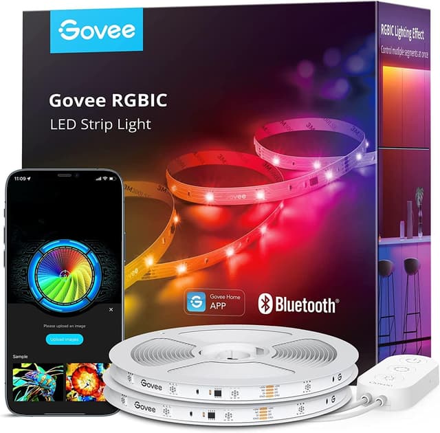 Govee LED Strip 20m, RGBIC LED Streifen mit Segmentcontrol, Musik Sync, 64 Szenenmodus, Steuerbar via App-Steuerung,Farbwechsel, Geeignet für Zuhause Schlafzimmer, 2 Rollen Streifen von 10M