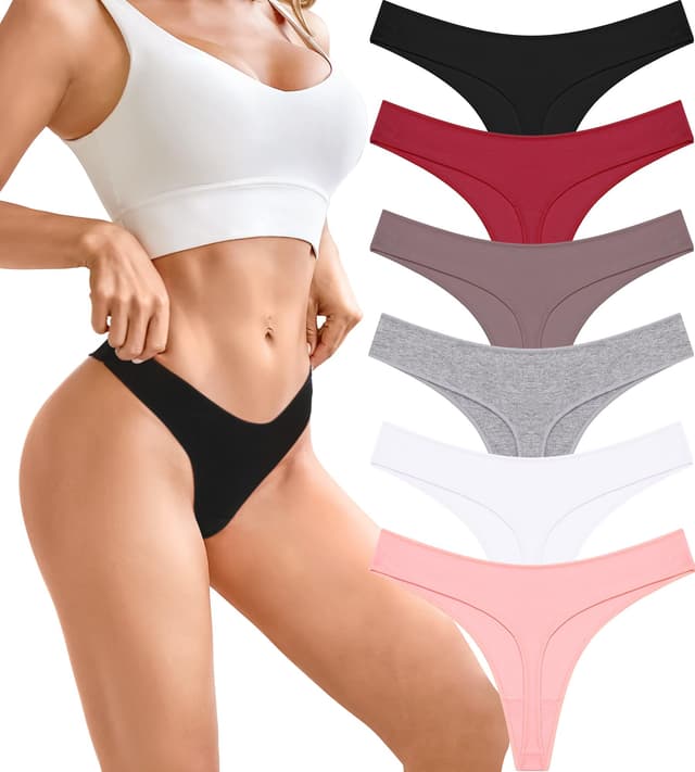 BeReady String Tanga Damen Baumwolle Sexy Unterwäsche Frauen Set Unterhosen Damen Slips Mehrpack Atmungsaktiv Thong Bikini Pantys 6 Pack XS A-6pack