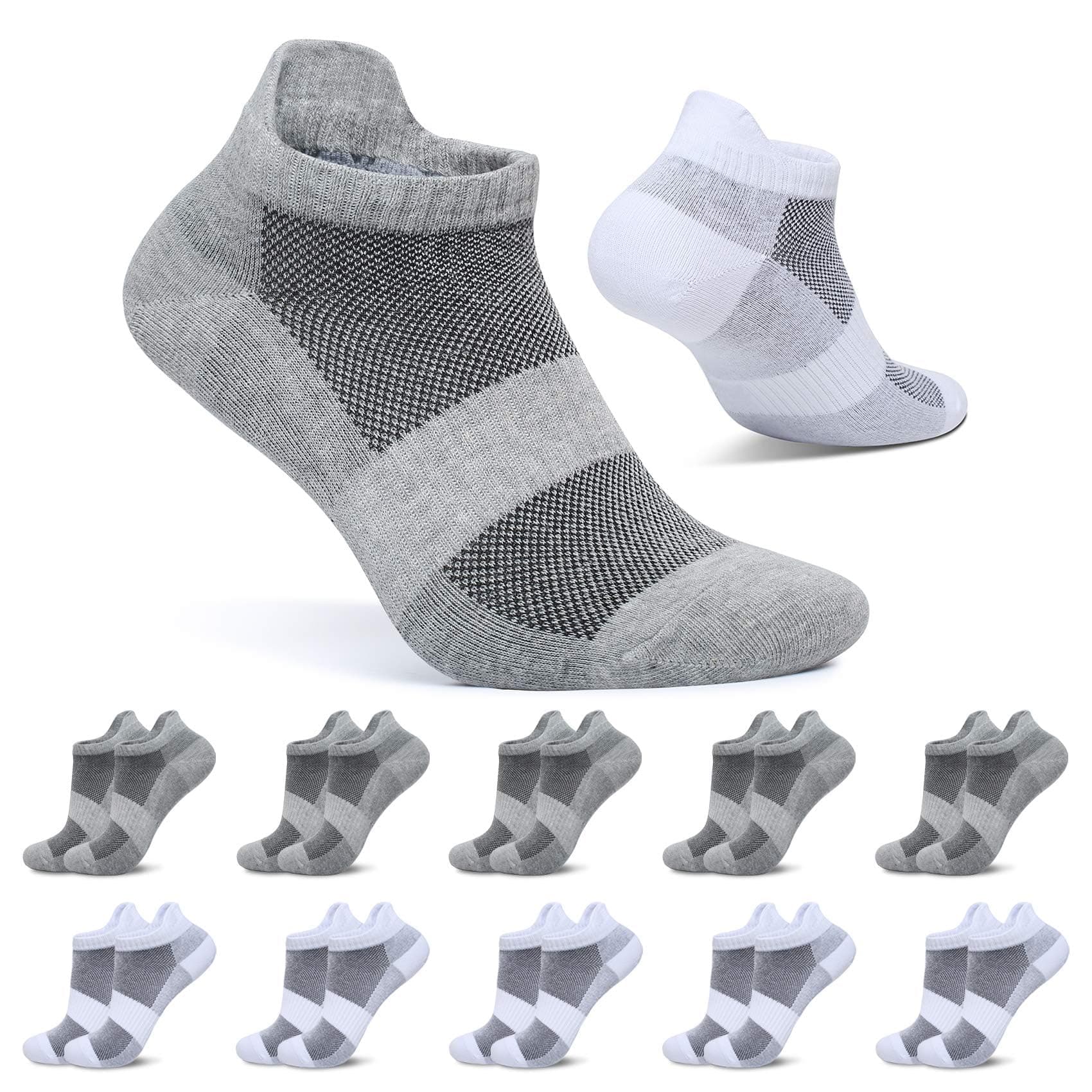 FALARY 10 Paar Sneaker Socken Herren Damen Kurze Socken Baumwolle Sportsocken Atmungsaktive Laufsocken