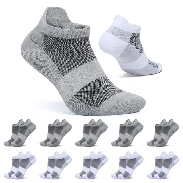 FALARY 10 Paar Sneaker Socken Herren Damen Kurze Socken Baumwolle Sportsocken Atmungsaktive Laufsocken