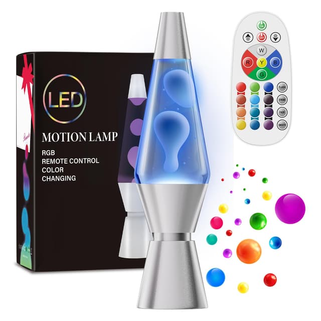 AONESY Lavalampe mit Farbwechsel Lavalampe Led mit Fernbedienung 37cm Lavalampen Weißes Wasser Weißes Wachs Lavalampes Nachtlicht Geschenk für Weihnachten Geburtstag Weiße Flasche Weiß 37cm