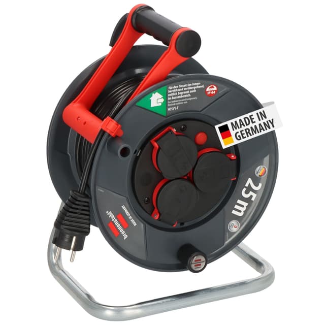 Brennenstuhl Garant V2 IP44 Kabeltrommel 25m outdoor (Made in Germany, 3 Schutzkontakt-Steckdosen, Spezialkunststoff) Kabelbezeichnung: H05VV-F3G1,5 25m