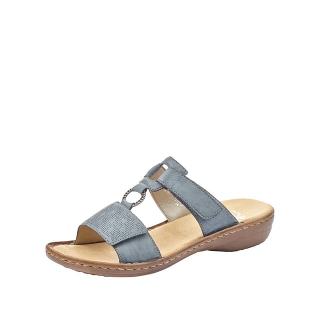 Rieker Damen Pantoletten 60885, Frauen Slipper 42 EU Blau
