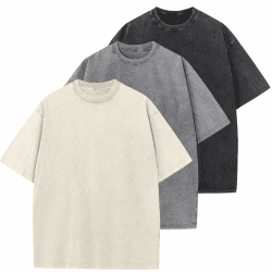 Oversized T-Shirt für Herren Heavy Baumwolle Regular Fit Basic Männer T-Shirt Set Casual Sommer Tops Beige/Grau/Schwarz L