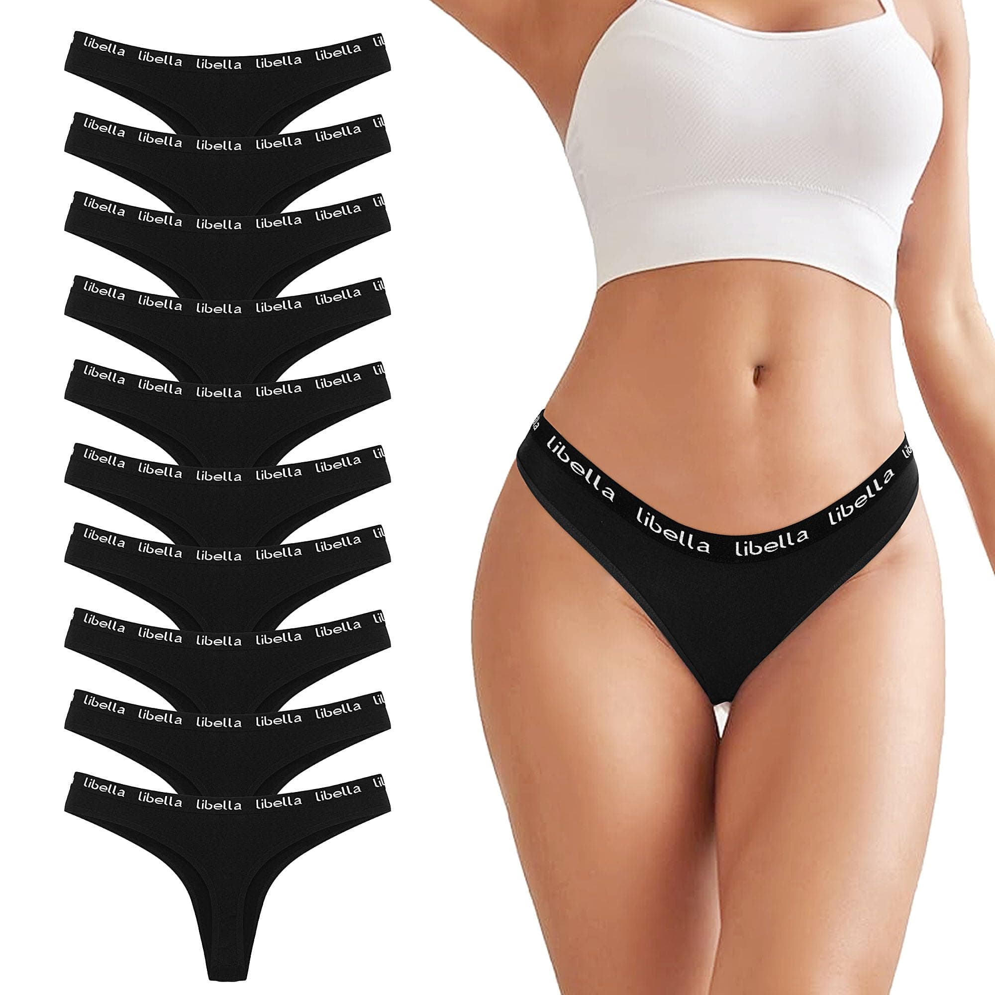 Uizuooy 10er Pack String Tanga Damen Baumwolle Sexy Unterwäsche für Frau Sexy Slip for Women Sportbund Thongs Soft Dessous Thong Mehrpack S-XL
