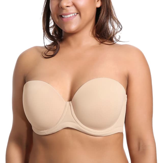 DELIMIRA Damen Trägerloser BH mit bügel Große Größen Seamless Dirndl BH mit Geformte Cups