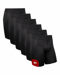 DANISH ENDURANCE 6er Pack Sport Boxershorts Herren, Funktionsunterwäsche, Sportunterwäsche Herren, Elastisch, Geruchsneutral & Atmungsaktiv, Mit regulärem oder langem Bein Schwarz 6er Pack - Extra Lang L