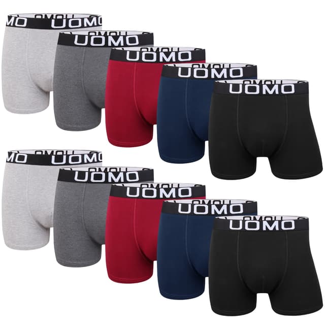 L&K 10er Pack Herren Retroshorts Boxershorts Baumwolle Schwarze Mehrfarbig Unterhose 1116 5XL Mehrfarbig Set F