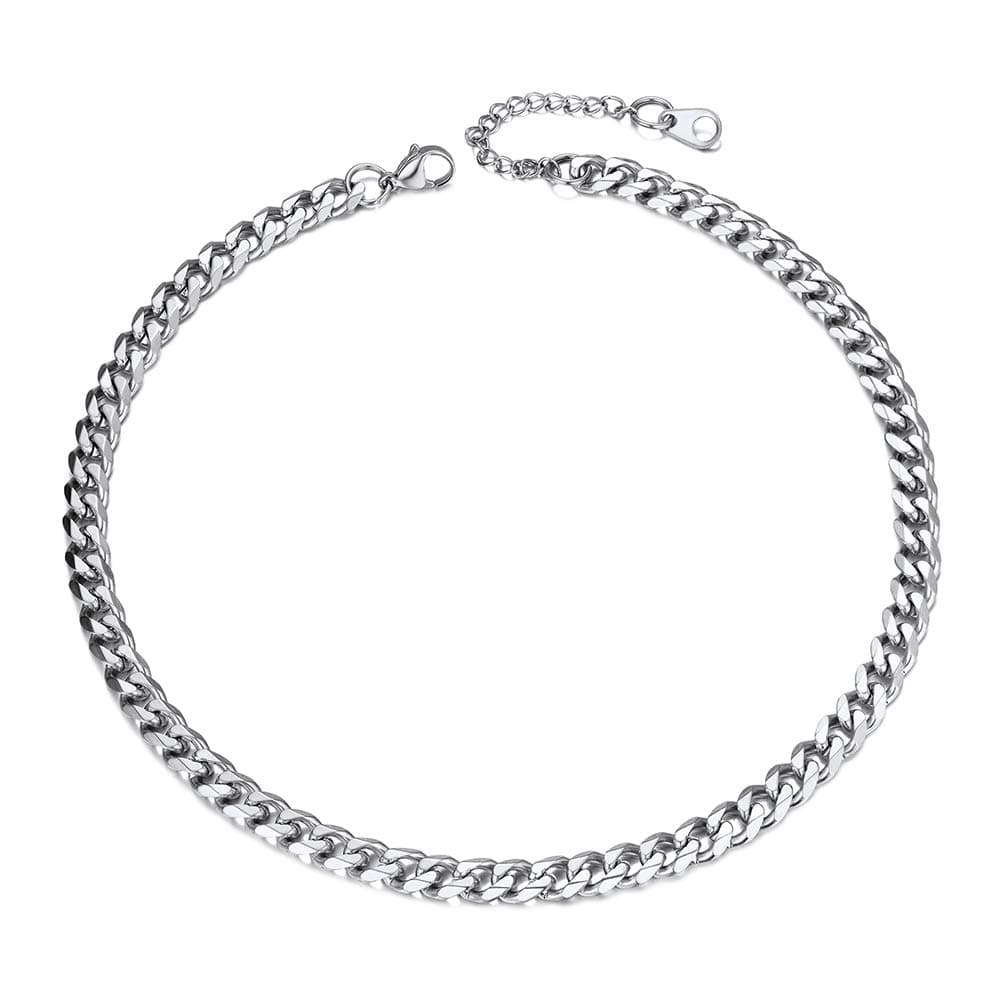 PROSTEEL Herren Halskette Klassische Panzerkette 3/6/9/12mm breit kubanische Gliederkette Herren Hip-Hop Kette Cuban Chain Necklace für Männer Jungen Edelstahl/18k vergoldet 36/46/51/55/61/66/71/76cm Silber-6mm 36.0 Zentimeter