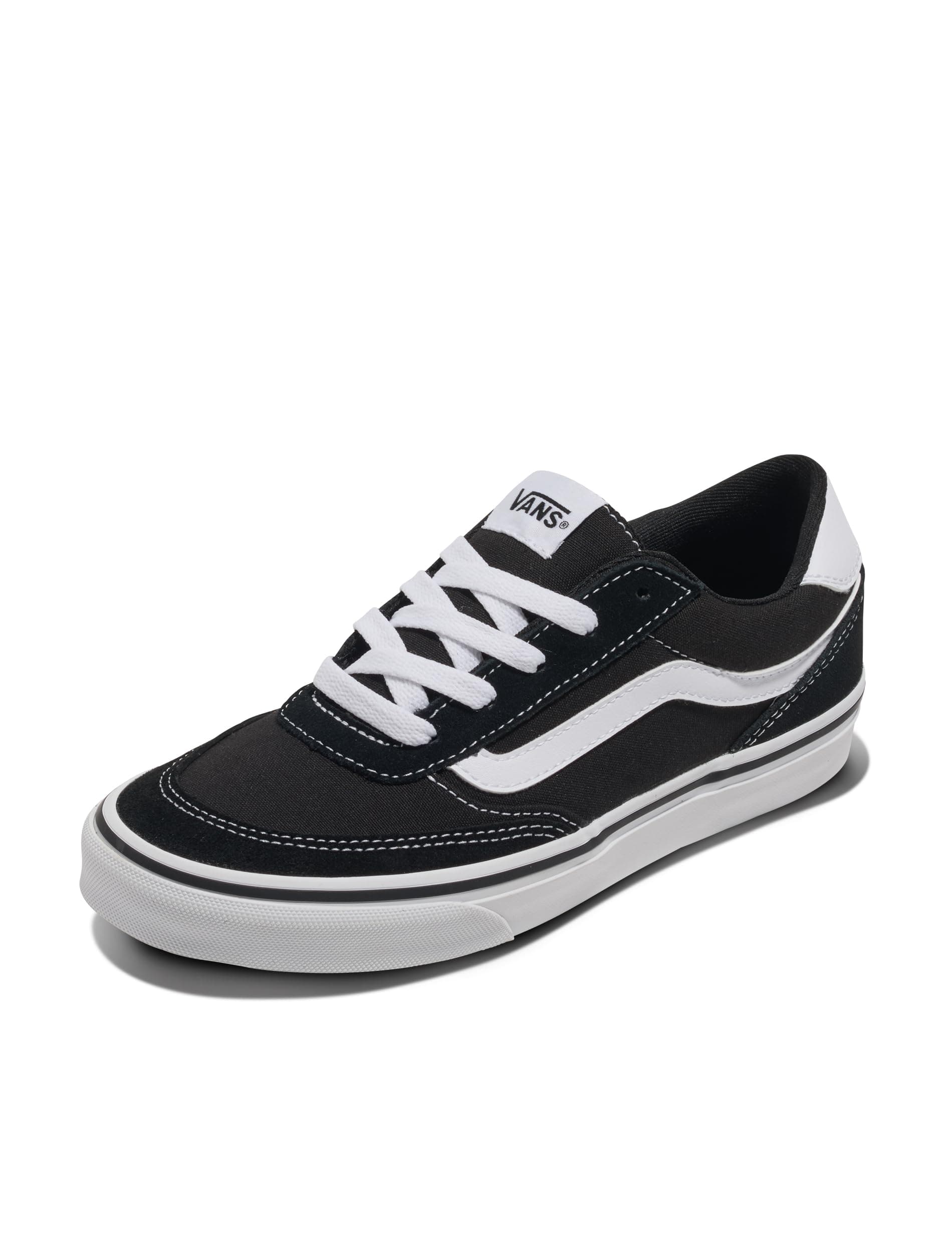 Vans Herren Turnschuhe Aus Canvas „Brooklyn“, White/White 44 EU Wildleder Canvas Schwarz Weiß