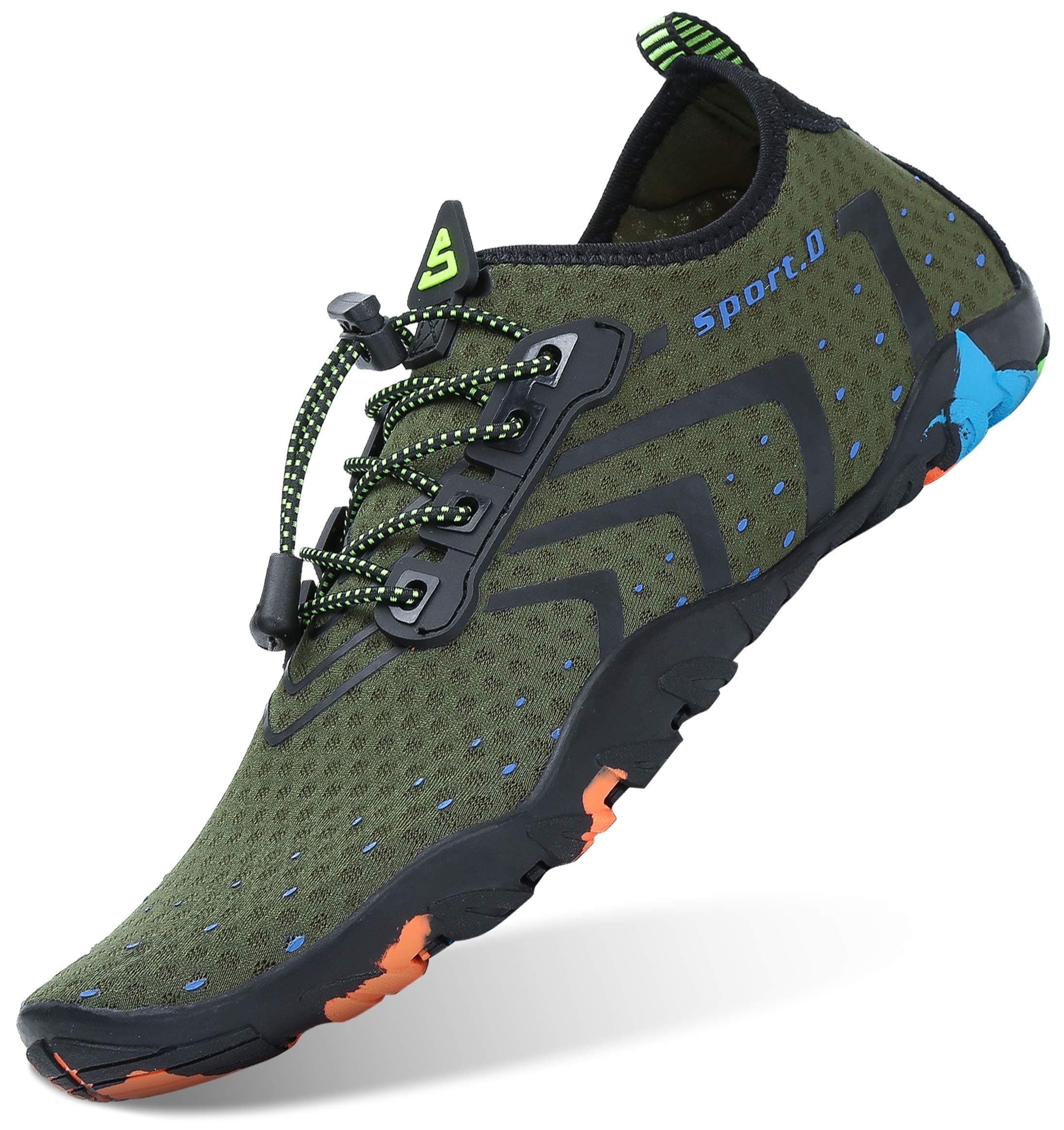 SAGUARO Herren Badeschuhe Damen rutschfeste Sohle Schnell Trocknend Schwimmschuhe 45 EU Olivgrün