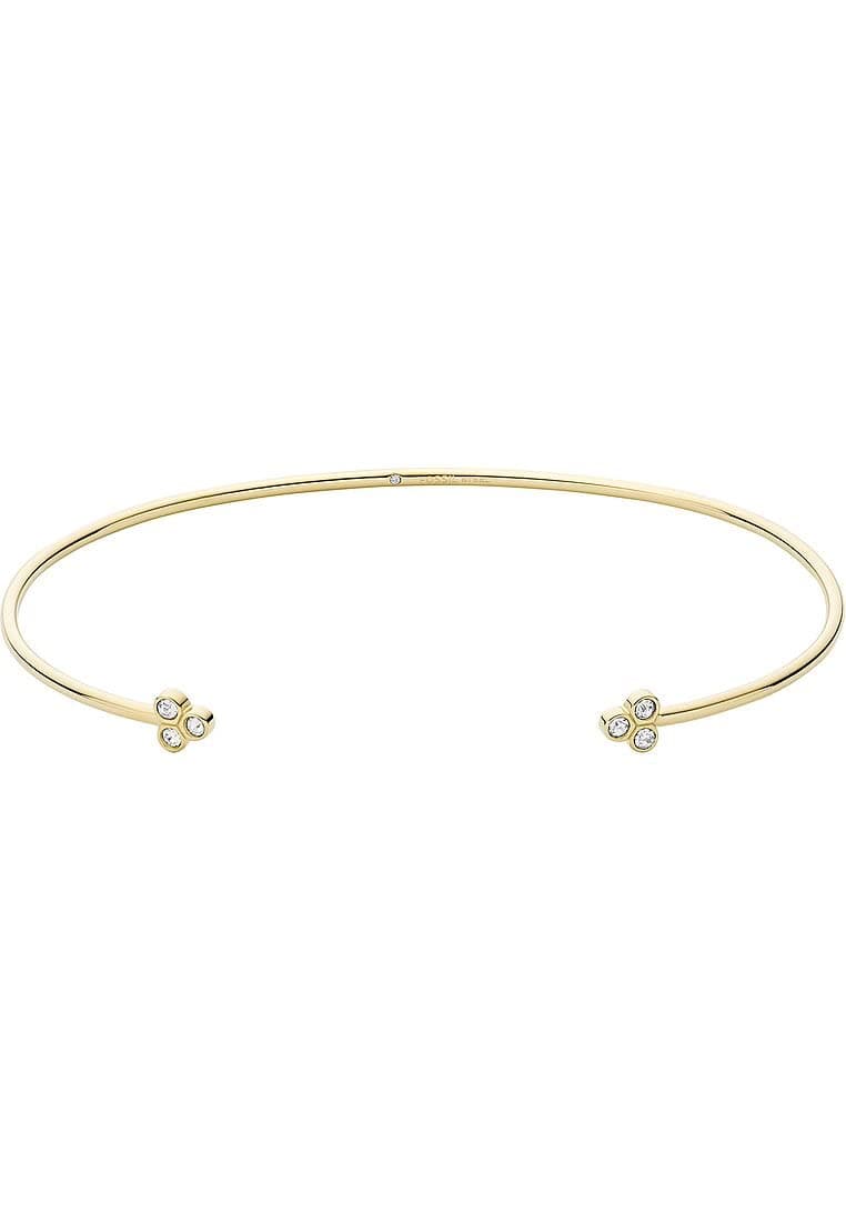 Fossil Damen Edelstahl mit offener Manschette Armspange Gold mit Glitter