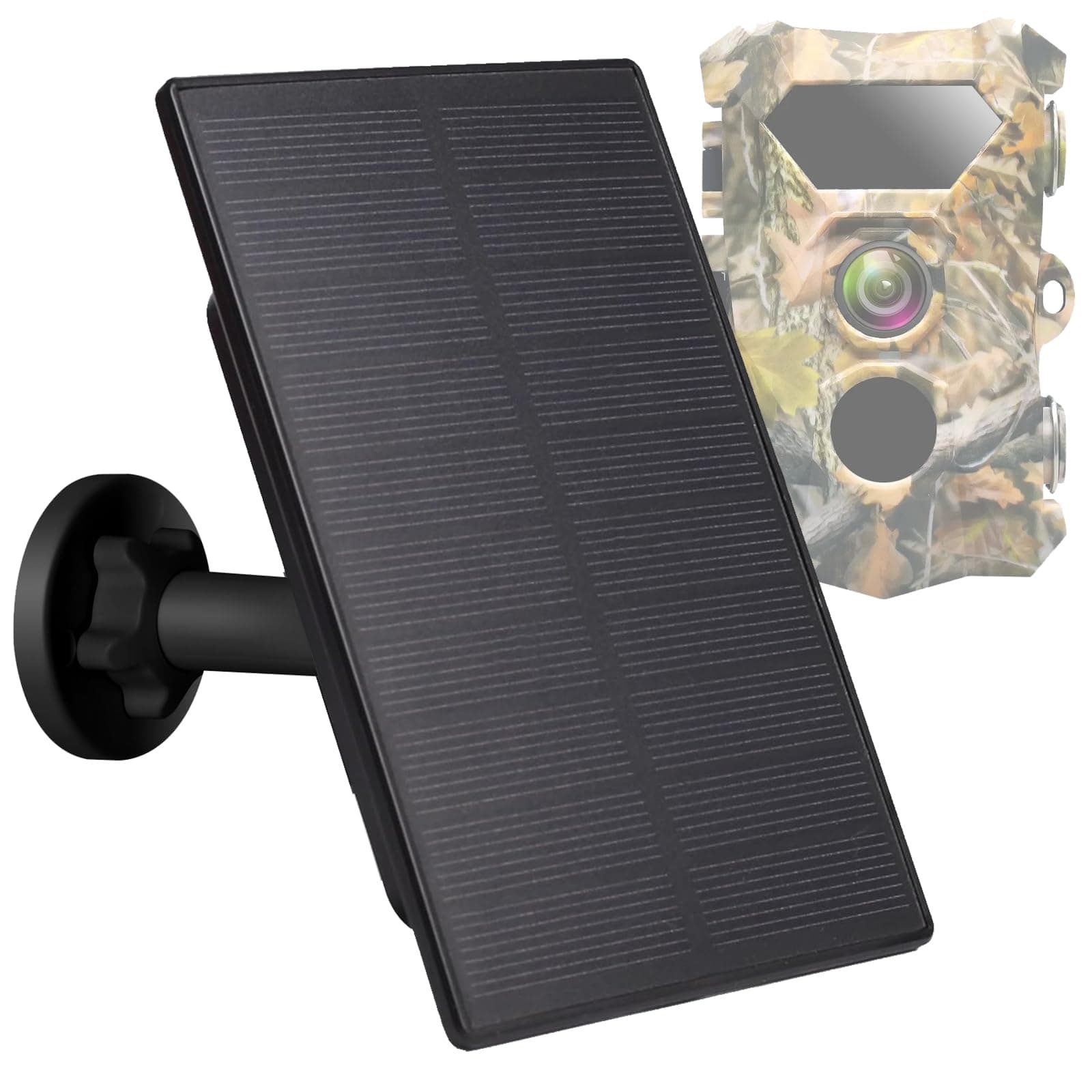 1Pack Solarpanel 12V/1A 6V/2A mit integriertem wiederaufladbarem Lithium-Akku mit 4000 mAh IP66, Jagdzubehör, kompatibel mit Jagdspielkameras oder Hirschfutterautomaten