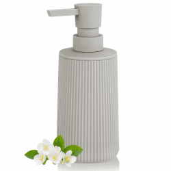 Moderne Seifenspender Beige Kunststoff Spülmittelspender, Seifenspender Bad für Badezimmer, Arbeitsplatte, Küche, Soap Dispenser mit Pumpspender (Beige) Flüssigpumpe Beige