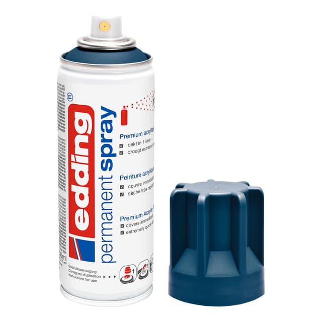 edding 5200 Permanent Spray - elegant nachtblau matt - 200 ml - Acryllack zum Lackieren und Dekorieren von Glas, Metall, Holz, Keramik, Kunststoff, Leinwand - Lackspray, Acrylspray, Farbspray