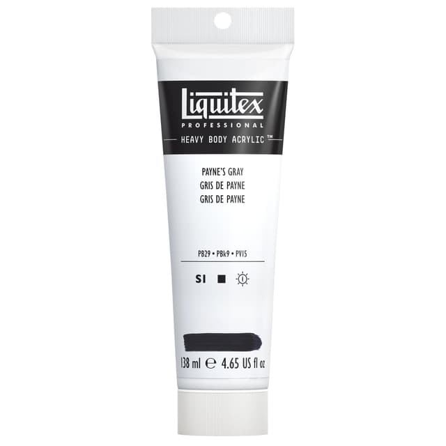 Liquitex 4417310 Professional Heavy Body Acrylfarbe in Künstlerqualität mit ausgezeichneter Lichtechtheit in buttriger Konsistenz, 138ml Tube - Paynes Grau Paynes Grau 138 ml (1er Pack)