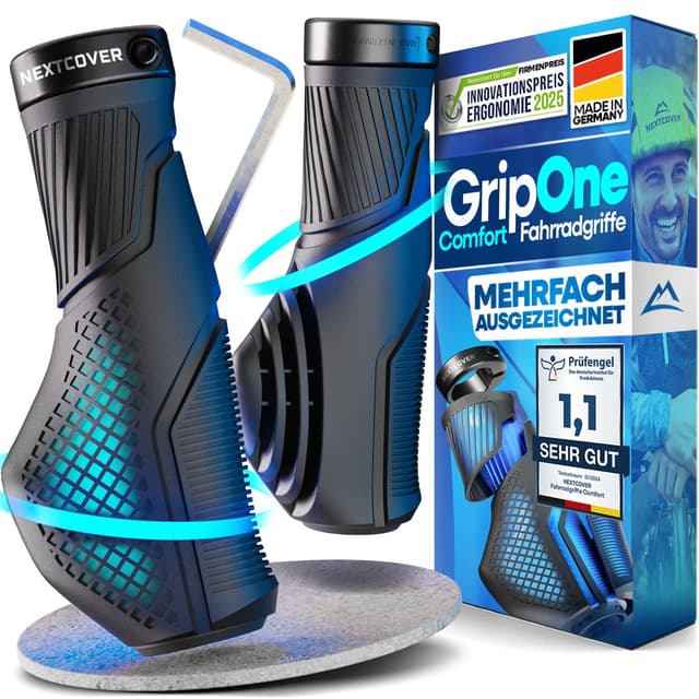 NEXTCOVER® Fahrradgriffe ergonomisch mit [Comfort-Grip-Technologie] I Universal Fahrrad- & MTB Griffe I Griffe Fahrrad I Lenkergriffe Fahrrad I Fahrrad Griffe