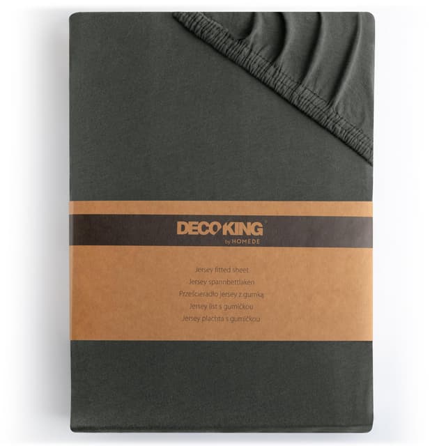 DecoKing Spannbettlaken 200x220 220x240 cm 100% gekämmte Baumwolle Anthrazit Grau Spannbetttücher Jersey Boxspringbett Amber 200 x 220 220 x 240 200x220 - 220x240 Graphit