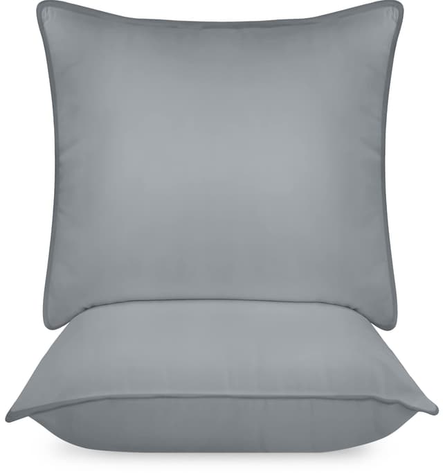 Utopia Bedding KopfKissen (2er Set), 65 x 65 cm Schlafkissen, Atmungsaktiv et Weich Kissen (Grau) 65x65 cm (2er Pack) Grau 2