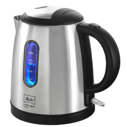 Wasserkocher - MELITTA - Prime Aqua mini Top, Edelstahl, 1,0 L, 2200 W, externe Wasserstandsanzeige, 1018-03 Edelstahl Top