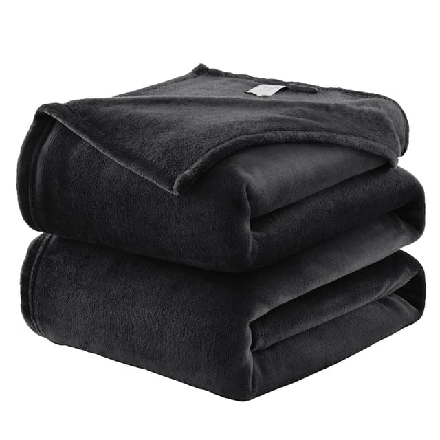 WAVVE Kuscheldecke Flauschig Decke Fleecedecke - Sofadecke Schwarz 220x240 cm Wohndecke Sommer Couchdecke Weich, XXL Groß Decke Sofa Leicht 220 x 240 cm Schwarz