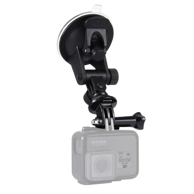 PULUZ Saugnapfhalterung für Gopro Autohalterung, verstellbare Fahrzeugfenster- und Windschutzscheiben-Halterung, kompatibel mit GoPro Hero 12 11 10 9/Insta360 X3 x2/DJI OSMO Action-Kamerahalterung 6,8cm Saugnapf