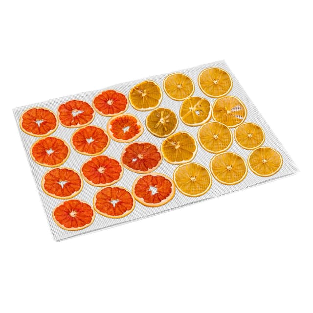 Kwasyo 10er Dörrfolie für Dörrautomat für der Rechteckige/Runden Dörrautomat, Antihaft Silikon Folie Dehydrator Blätter für Obsttrockner, Wiederverwendbar/Spülmaschinenfest/BPA Frei/Flexibel 38 * 28cm Blanco