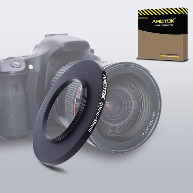 49mm Objektiv auf 58mm Kameraobjektiv-Adapter,49mm auf 58mm Filter-Step-Up-Adapterring,kompatibel mit Allen 58mm Filter-Zubehörteilen.Hergestellt aus CNC-gefrästem.(49–58mm) 49mm to 58mm