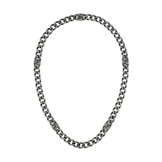 BOSS Jewelry Gliederarmband oder Halskette für Herren Kollektion DOUBLE B ABSOLUTE aus Edelstahl mit Antik-Finish und Doppel-B Charms NECKLACE