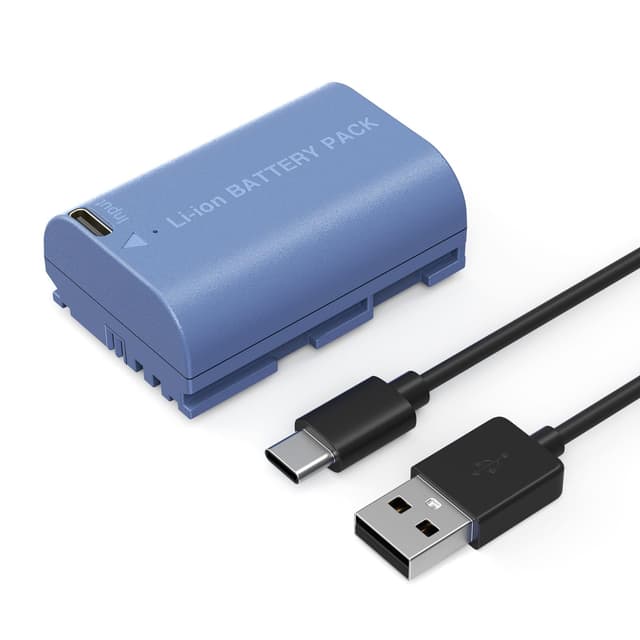 SMALLRIG 2400mAh Battery Akku für LP-E6NH Canon R5/R6/R7 Kamera, Kamera-Akku mit USB-C 2,5 Stunden Schnellladung für Canon R, R5C, 5D II/III/IV, 6D, 6D II, 7D, 7D II, 60D, 60Da, 70D, 80D -4264 Blau