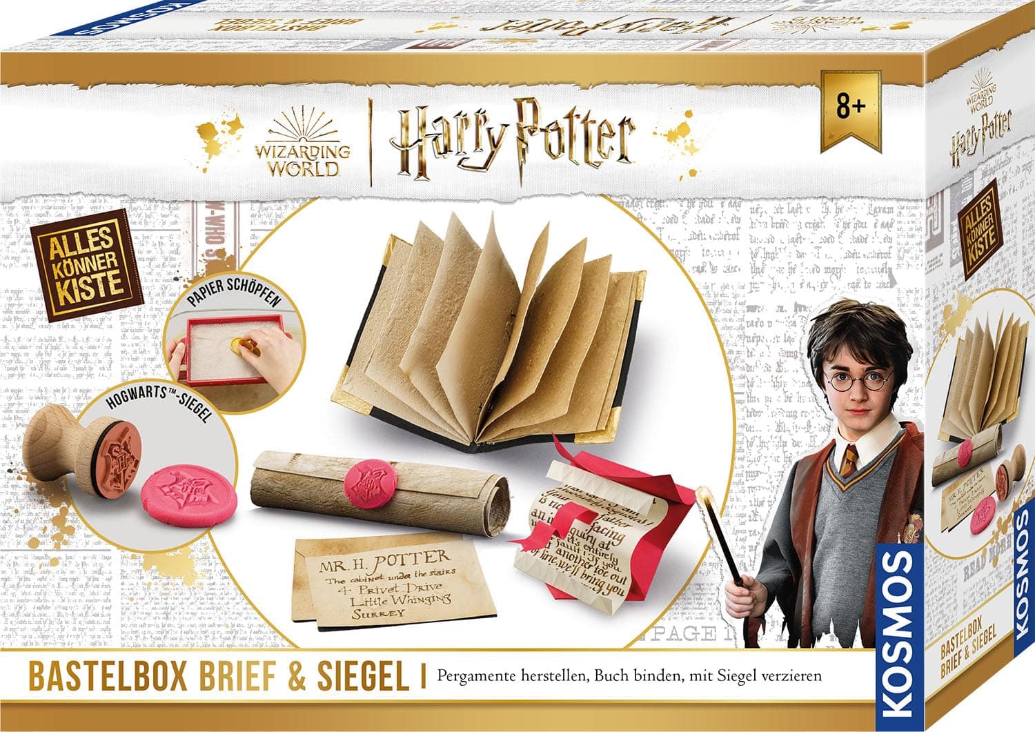 Kosmos 604639 Harry Potter Brief und Siegel, Papierschöpfrahmen, Original Hogwarts™-Wappen für Siegel, Harry Potter Bastelset für Kinder und Erwachsene, Harry Potter Geschenke und Merch
